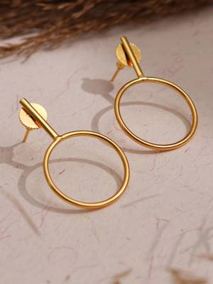 Minimalist geometric studs - gold plated 3