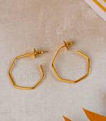 Ultra light hexagon hoop earrings