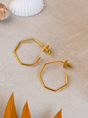 Ultra light hexagon hoop earrings 2