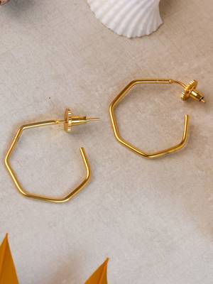 Ultra light hexagon hoop earrings 3
