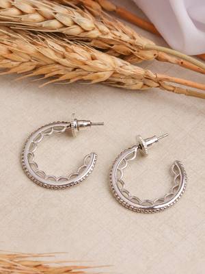 Silver plated mini hoop earring 1