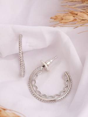 Silver plated mini hoop earring 2