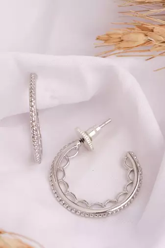 Silver plated mini hoop earring