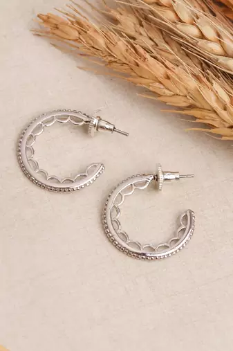 Silver plated mini hoop earring