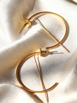 Minimalist gold plated geometric earring 2