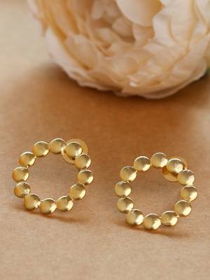 Matte gold plated circle studs 1