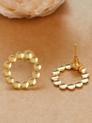 Matte gold plated circle studs 2