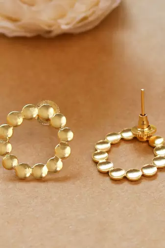 Matte gold plated circle studs
