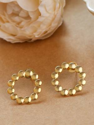 Matte gold plated circle studs 3