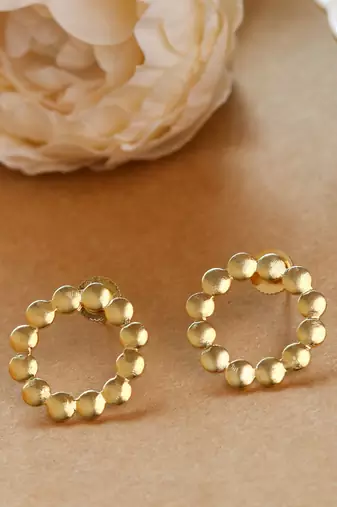 Matte gold plated circle studs