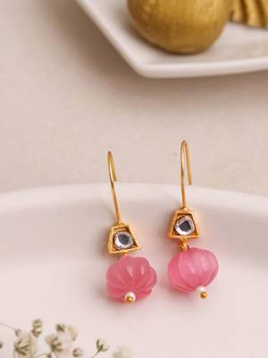 Delight carving drop hook earring 2