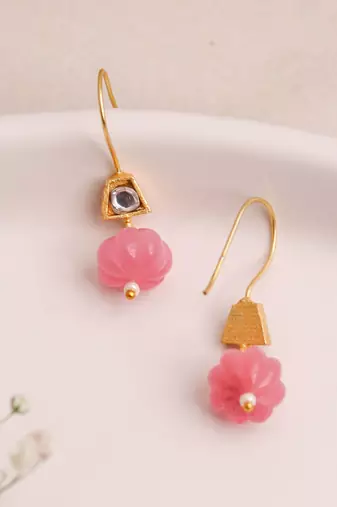 Delight carving drop hook earring