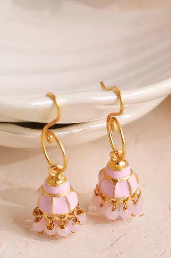 Enamel mini hook jhumki