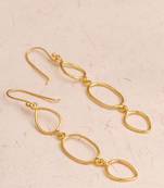Geometric wired hook earrings - gold plated