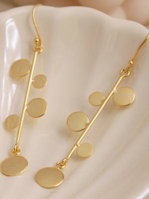 Statement circle hook earrings - gold plated 2