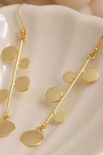 Statement circle hook earrings - gold plated