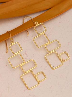 Geometric wired earrings - gold plated 1