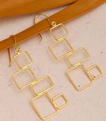 Geometric wired earrings - gold plated
