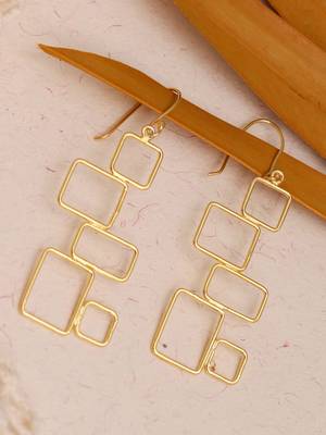 Geometric wired earrings - gold plated 3