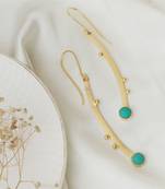 Western gold plated hook firoza earring