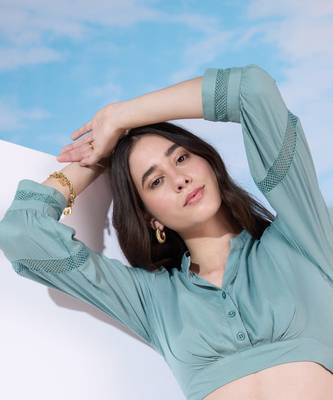 Sage green shorts set 3