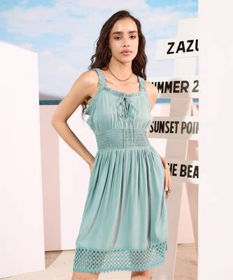 Sage green short dress 2
