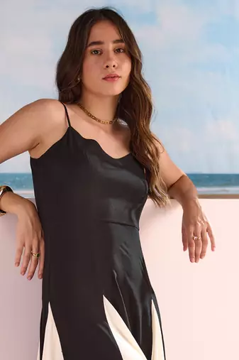 Black & ivory maxi dress