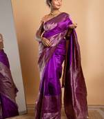 Majestic purple art-silk saree