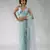 Ready to wear Blue embroidered net one minute saree with blouse piece