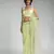 Light green embroidered net one minute saree with blouse piece