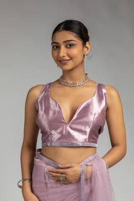 ready to wear lavender embroidered net one minute saree 5