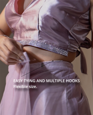 ready to wear lavender embroidered net one minute saree 6