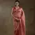 Ready to wear Peach woven tissue crush saree with blouse piece