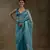 Blue woven tissue crush one minute saree with blouse piece