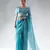 Blue plain tissue silk one minute saree with blouse piece