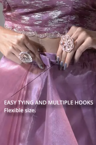 onion pink plain tissue silk one minute saree