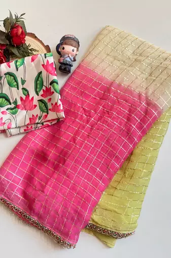 Tri Georgette Party Wear Saree
