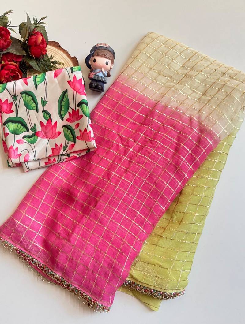 Tri Georgette Party Wear Saree