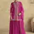 Rani pink chinon silk embroidered designer Palazzo suit