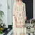 Off white chinon silk embroidered designer Palazzo suit