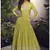 Lime yellow viscose jaquard silk embroidered anarkali suit