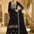 Black velvet embroidered palazzo suit