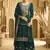 Green velvet embroidered palazzo suit