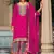 Rani pink chinon silk embroidered designer palazzo suit