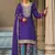 Violet chinon silk embroidered designer palazzo suit