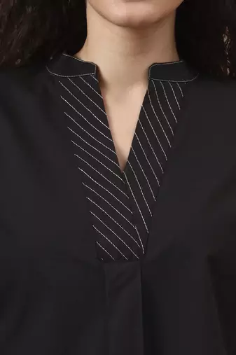 black cotton regular top