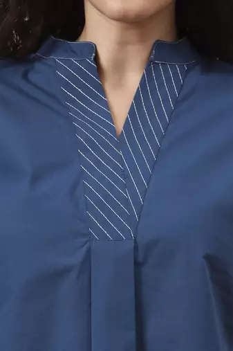 blue cotton regular top