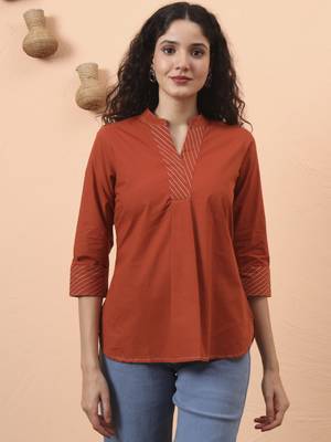 rust cotton regular top 1
