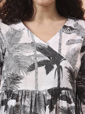 black and white cotton gathered or pleated angrakha top 4