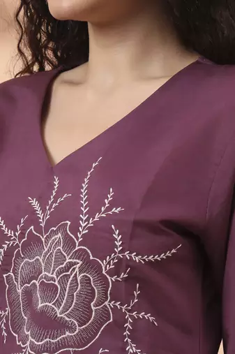 purple silk blend thared work co-ord set